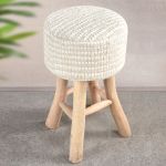 XENIA - sgabello in legno e lana 40 x 70