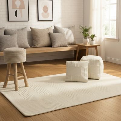 XENIA - sgabello in legno e lana 40 x 70