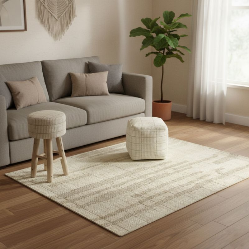 CASPER - sgabello in legno e lana 40 x 70