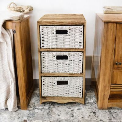 CRONO - mobiletto in legno con 3 cassetti