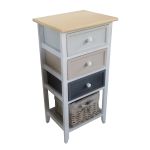 RITTER - mobiletto in legno con 3 cassetti e 1 cesta