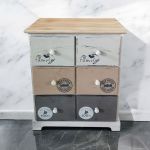 LINUS - mobiletto in legno con 6 cassetti