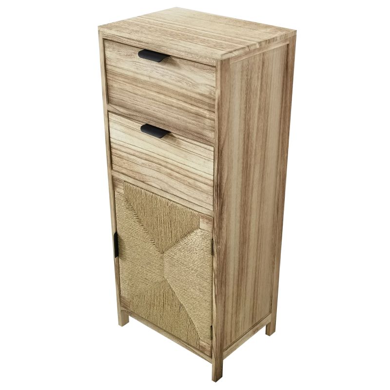 AZEL - mobiletto in legno con 2 cassetti e 1 anta