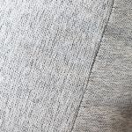 GLENDA - poltrona dondolo con struttura in allumino bianco e con corda grigio mélange