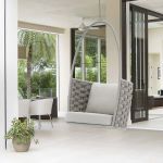 MATISSE - dondolo con struttura in allumino beige con corda beige