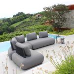 BARTON - poltrona con struttura in alluminio e
