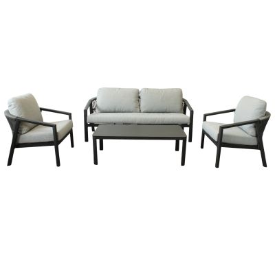 FRIDA - salotto outdoor in alluminio con schienale in corda