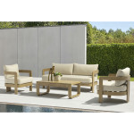 NAMOR - salotto con struttura in alluminio verniciato effetto legno