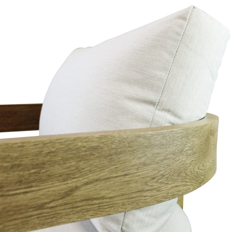 NAMOR - salotto con struttura in alluminio verniciato effetto legno