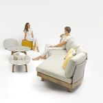 GAMORA - tavolino con struttura in alluminio effetto legno