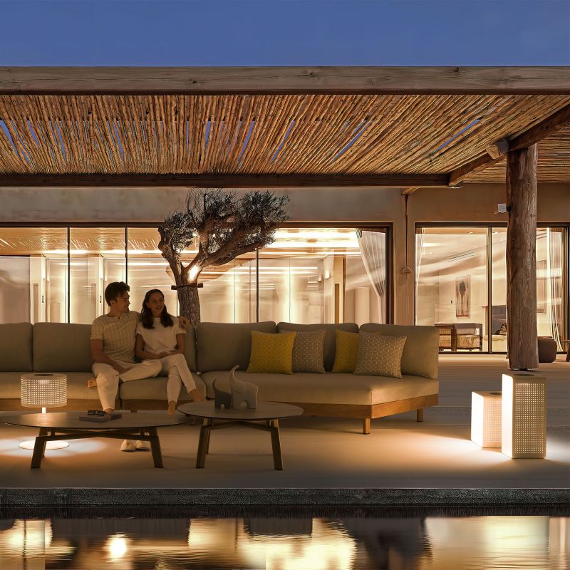 GAMORA - tavolino con struttura in alluminio effetto legno