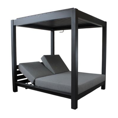FEDRA - gazebo letto con struttura in alluminio color antracite
