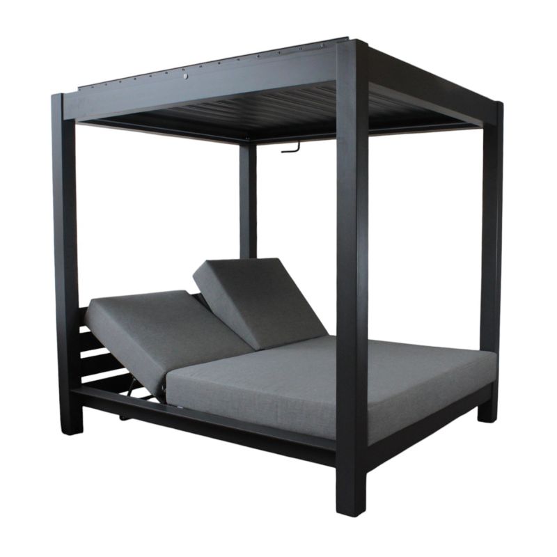FEDRA - gazebo letto con struttura in alluminio color antracite