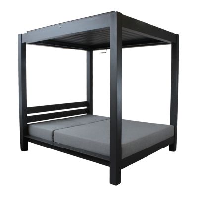 FEDRA - gazebo letto con struttura in alluminio color antracite