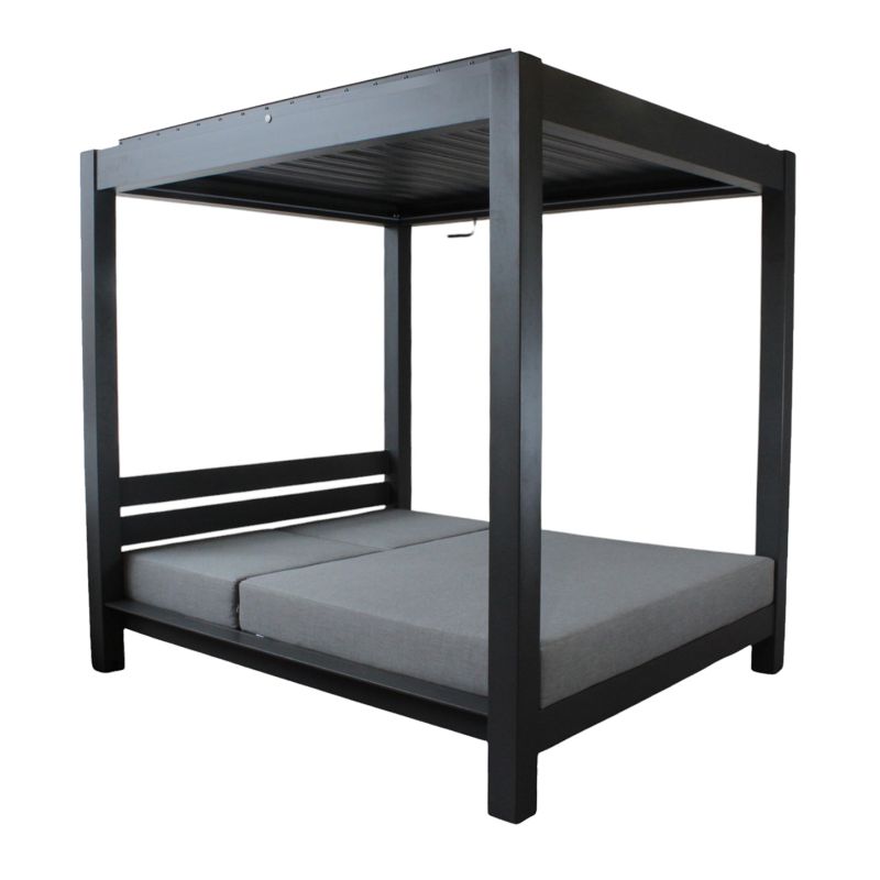FEDRA - gazebo letto con struttura in alluminio color antracite