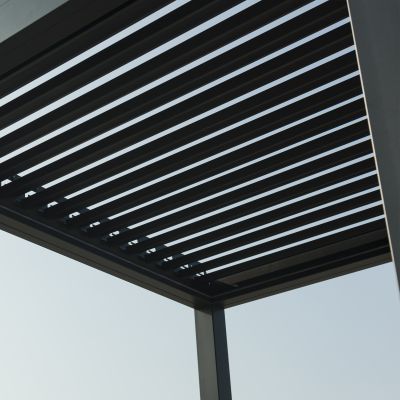 FEDRA - gazebo letto con struttura in alluminio color antracite