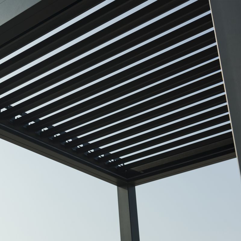 FEDRA - gazebo letto con struttura in alluminio color antracite