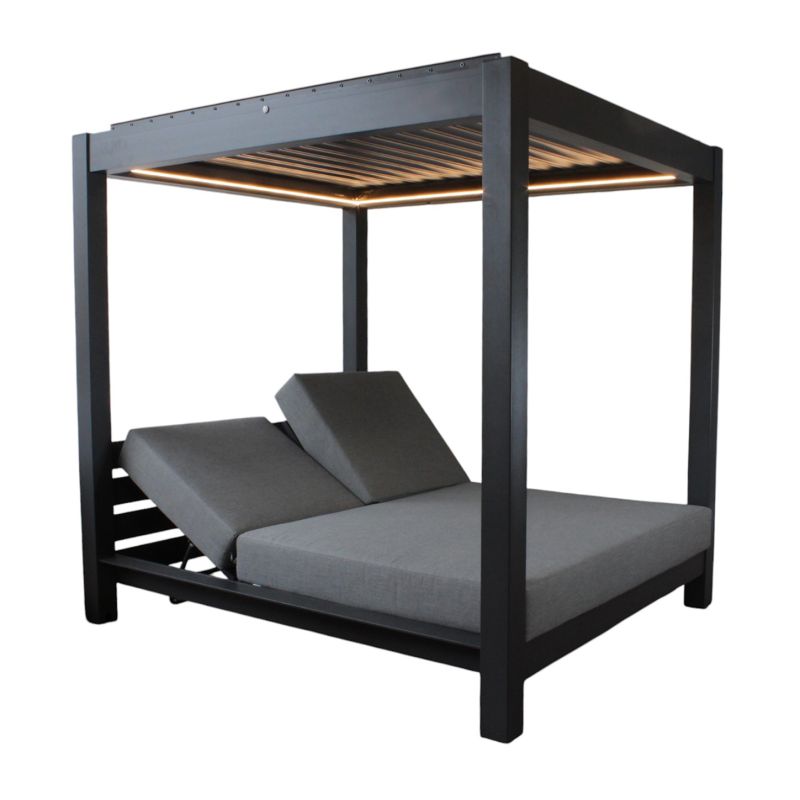 FEDRA - gazebo letto con struttura in alluminio color antracite