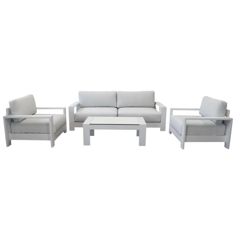 FEDRA - salotto con struttura in alluminio bianco o antracite