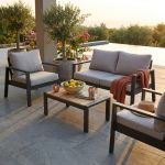 LAMBADA - salotto con struttura in alluminio verniciato antracite o bianco