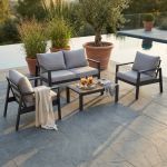 LAMBADA - salotto con struttura in alluminio verniciato antracite o bianco