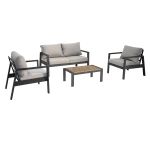 LAMBADA - salotto con struttura in alluminio verniciato antracite o bianco