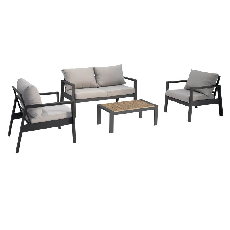 LAMBADA - salotto con struttura in alluminio verniciato antracite o bianco