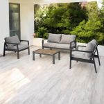 LAMBADA - salotto con struttura in alluminio verniciato antracite o bianco