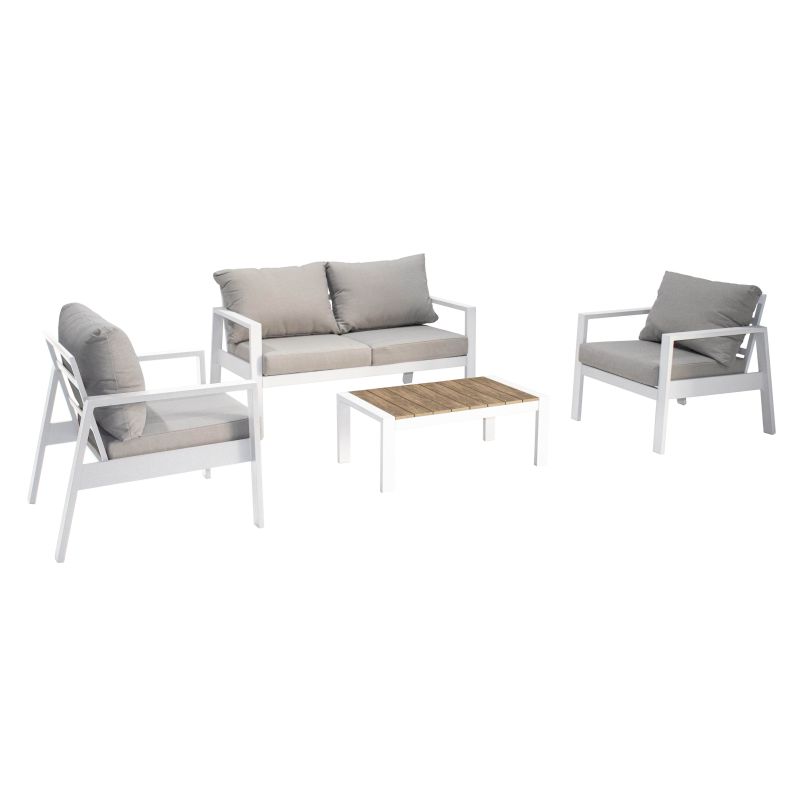 LAMBADA - salotto con struttura in alluminio verniciato antracite o bianco