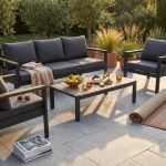 NAVARRA - salotto con struttura in alluminio verniciato antracite o bianco