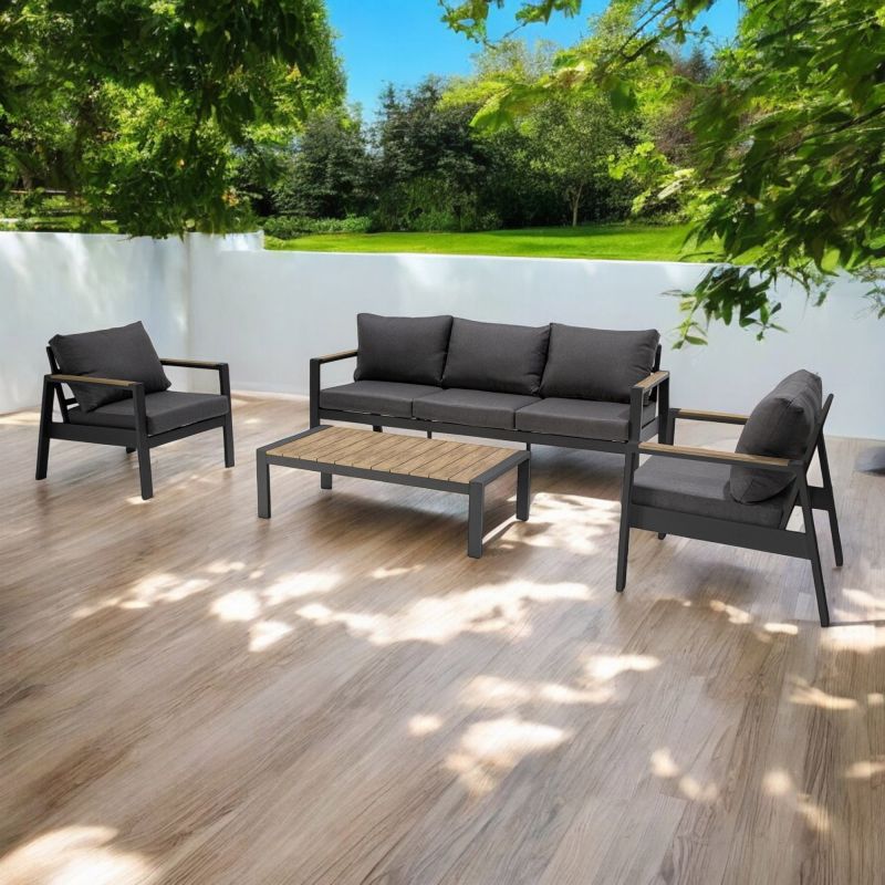 NAVARRA - salotto con struttura in alluminio verniciato antracite o bianco