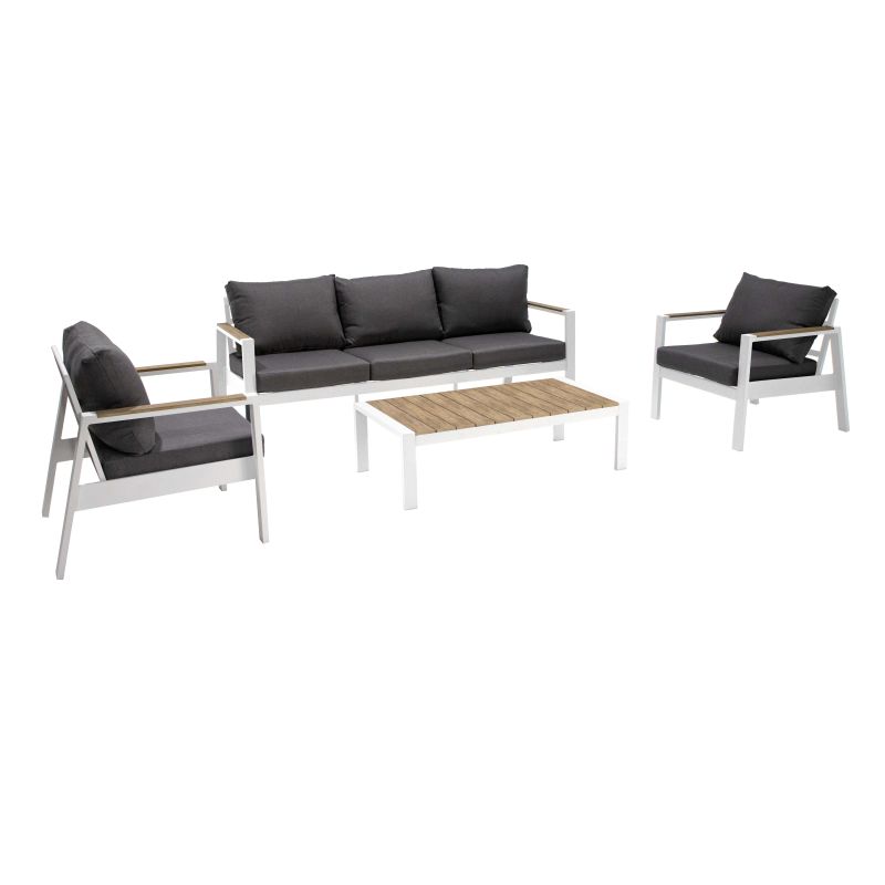 NAVARRA - salotto con struttura in alluminio verniciato antracite o bianco