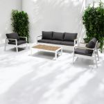 NAVARRA - salotto con struttura in alluminio verniciato antracite o bianco