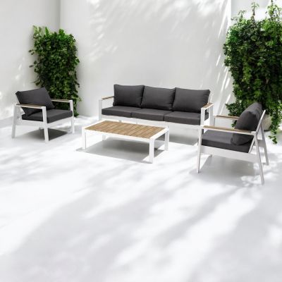 NAVARRA - salotto con struttura in alluminio verniciato antracite o bianco