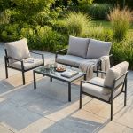 FLAMENCO - salotto con struttura in alluminio verniciato antracite o bianco