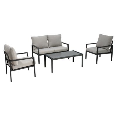 FLAMENCO - salotto con struttura in alluminio verniciato antracite o bianco