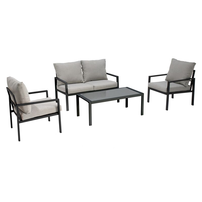 FLAMENCO - salotto con struttura in alluminio verniciato antracite o bianco