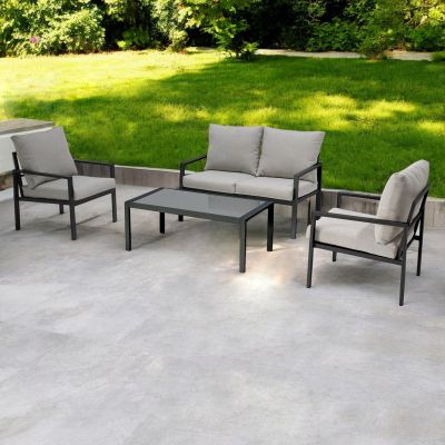 FLAMENCO - salotto con struttura in alluminio verniciato antracite o bianco