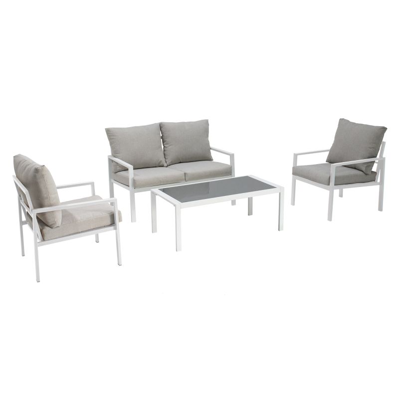 FLAMENCO - salotto con struttura in alluminio verniciato antracite o bianco