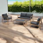 MAGNET - salotto con struttura in alluminio verniciato effetto legno