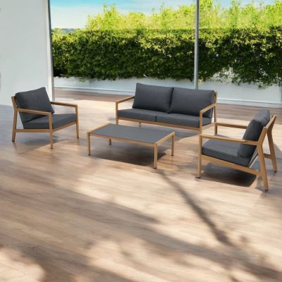 MAGNET - salotto con struttura in alluminio verniciato effetto legno