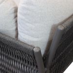 GALASSIA - salotto con struttura in alluminio bianco, rosso o antracite, rivestimento in corda in pvc