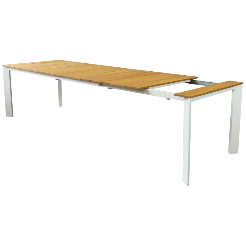 COPERNICO - struttura in alluminio verniciato bianco o antracite, piano in teak