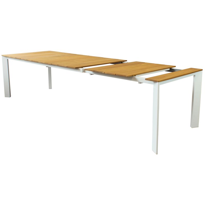 COPERNICO - struttura in alluminio verniciato bianco o antracite, piano in teak