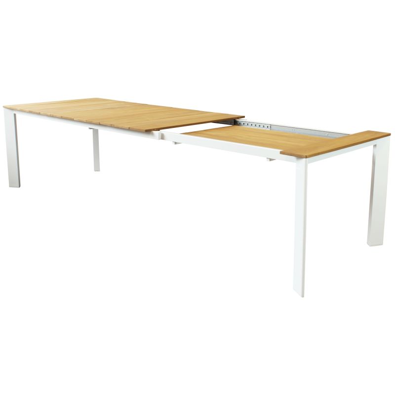 COPERNICO - struttura in alluminio verniciato bianco o antracite, piano in teak