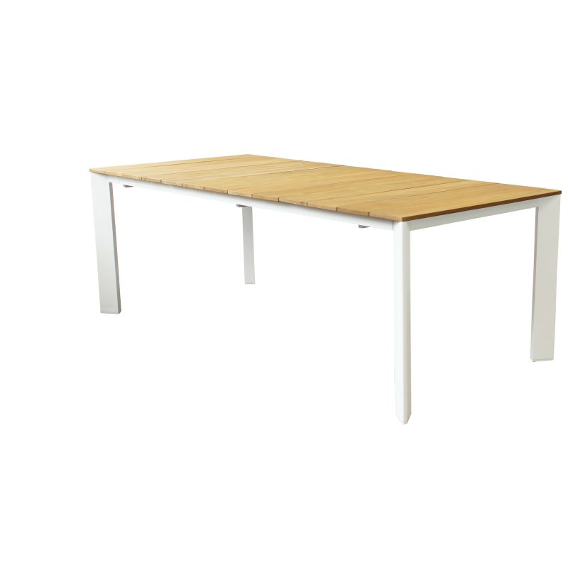 COPERNICO - struttura in alluminio verniciato bianco o antracite, piano in teak
