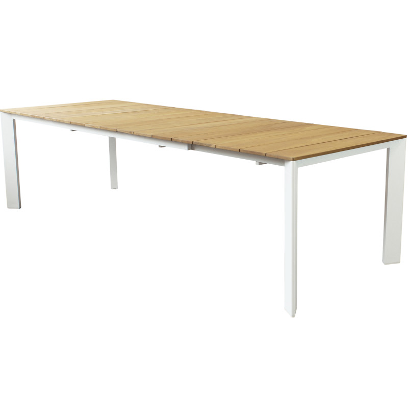 COPERNICO - struttura in alluminio verniciato bianco o antracite, piano in teak