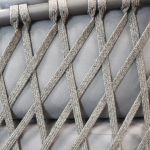 BACHATA - salotto con struttura in alluminio verniciato taupe o bianca, rivestimento in corda in pvc