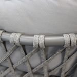 BACHATA - salotto con struttura in alluminio verniciato taupe o bianca, rivestimento in corda in pvc