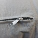 BACHATA - salotto con struttura in alluminio verniciato taupe o bianca, rivestimento in corda in pvc